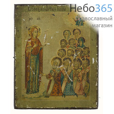  Боголюбская икона Божией Матери. Икона на металле 9х11,5, печать по металлу, 19 век, фото 1 