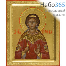  Вероника, мученица. Икона писаная 13,5х16,5х2 см, золотой фон, резьба по золоту, с ковчегом (Ст), фото 1 