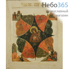  Икона на дереве 24х20, Божией Матери Неопалимая Купина, печать на левкасе, золочение, фото 1 