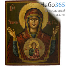  Знамение икона Божией Матери. Икона писаная (Ат) 29х33, без ковчега, 19 век, фото 1 