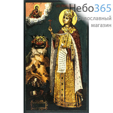  Екатерина, великомученица. Икона на дереве 12х7 см, печать на левкасе, золочение, без ковчега (ВЕ-01) (Тих), фото 1 