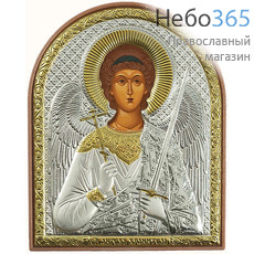  Ангел Хранитель. Икона в ризе 12х15,5 см, шелкография, серебрение, золочение, на пластиковой основе (EK4-PAG) (Ж), фото 1 