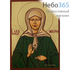  Икона шелкография (Гн) 12х17, 4SG, блаженная Матрона Московская, золотой фон, фото 1 