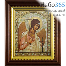  Ангел Хранитель. Икона в киоте 13х16, с киотом 18х21, полиграфия, стразы, фото 1 
