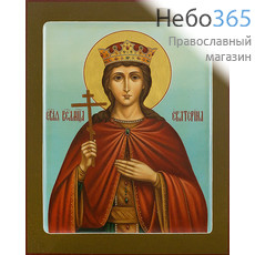  Екатерина, великомученица. Икона писаная 22х28х3,8, цветной  фон, золотой нимб, с ковчегом, фото 1 