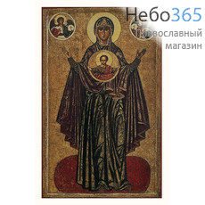  Великая Панагия (Оранта) икона Божией Матери. Икона на дереве 12х7,5 см, печать на левкасе, золочение, с ковчегом (Б-28) (Тих), фото 1 