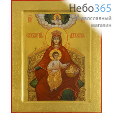  Державная икона Божией Матери. Икона писаная 21,5х27,5х2,5, золотой фон, резьба по золоту, с ковчегом, фото 1 