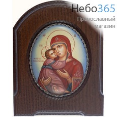  Владимирская икона Божией Матери. Икона писаная 6,3х8,5 см (с основой 10,5х14 см), эмаль, скань (Гу), фото 1 