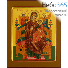  Всецарица икона Божией Матери. Икона писаная 17х21х2, цветной фон, золотой нимб, без ковчега (Шун), фото 1 