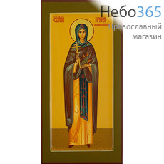  Ирина Каппадокийская, преподобная. Икона писаная 13х25х2 см, цветной фон, золотой нимб, с ковчегом, фото 1 
