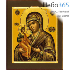  Троеручица икона Божией Матери. Икона писаная 21х25, цветной фон, золотой нимб, с ковчегом, фото 1 