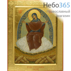  Спорительница Хлебов икона Божией Матери. Икона писаная 22х28, золотой фон, резьба по золоту, с ковчегом, фото 1 