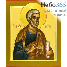  Петр, апостол. Икона писаная (Хв) 21х25, светлый фон, золотой нимб, фото 1 