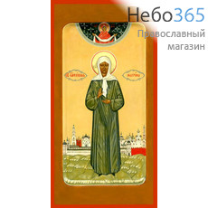  Матрона Московская, блаженная. Икона писаная 13х25, цветной фон, золотой нимб, фото 1 