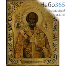  Николай Чудотворец, святитель. Икона писаная 17х22, без ковчега, 19 век, фото 1 