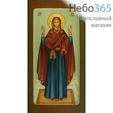 Нерушимая Стена икона Божией Матери. Икона писаная (Шун) 13х25х2, цветной фон, золотой нимб, с ковчегом, фото 1 