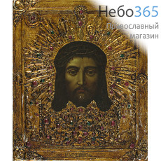  Нерукотворный Образ Спасителя. Икона на металле 22х26, печать по металлу, 1900 год, фото 1 