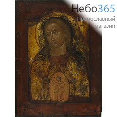  Помощница в родах икона Божией Матери. Икона писаная 19х26, письмо на серебре, без ковчега, 19 век, фото 1 
