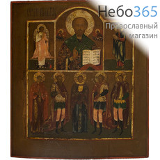  Николай Чудотворец, святитель, с избранными святыми. Икона писаная 31х36, с ковчегом, фото 1 