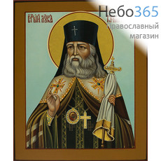  Лука Крымский, святитель. Икона писаная 17х21, голубой фон, золотой нимб, без ковчега, фото 1 