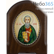  Матфей, апостол. Икона писаная 6х8,5 (с основой 10,5х14), эмаль, скань (Гу), фото 1 