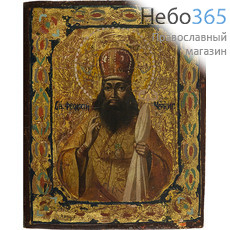  Феодосий Черниговский, святитель. Икона писаная 14х17,5, без ковчега, начало 19 века, фото 1 