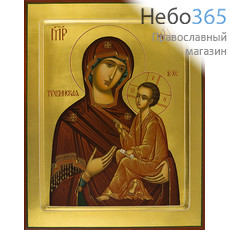  Тихвинская икона Божией Матери. Икона писаная 22х28х3,8 см, золотой фон, с ковчегом (Шун), фото 1 