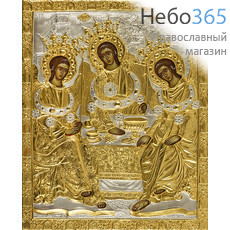  Святая Троица. Икона писаная 18х22х3, в ризе, фото 1 