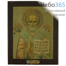  Николай Чудотворец, святитель. Икона на металле 17,5х22 см, печать по металлу, 1898 год (Кж), фото 1 