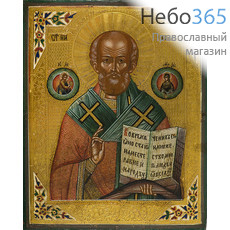  Николай Чудотворец, святитель. Икона писаная 17,5х22, без ковчега, 19 век, фото 1 