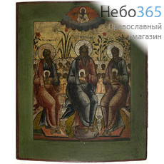  Святые Праотцы: Авраам, Иезекиль, Иеремия. Икона писаная 25,5х31,5, с ковчегом, 18 век, фото 1 