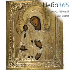  Троеручица икона Божией Матери. Икона писаная (Кж) 31х35, в ризе, 19 век, фото 1 