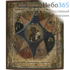  Неопалимая Купина икона Божией Матери. Икона писаная 26,5х31,5, письмо на серебре, без ковчега, 19 век, фото 1 