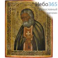  Серафим Саровский, преподобный. Икона писаная 26х31, без ковчега, начало 20 века, фото 1 
