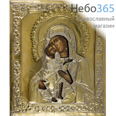  Феодоровская икона Божией Матери. Икона писаная 26,5х31 см, в ризе 19 века, новое письмо на старой доске (Ю), фото 1 