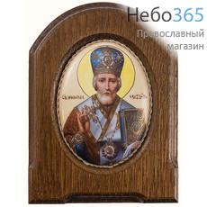  Николай Чудотворец, святитель. Икона писаная 6,3х8,5, эмаль, скань, фото 1 