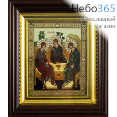  Святая Троица. Икона в киоте 9х10, с киотом 13х15, полиграфия, стразы, фото 1 