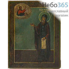  Нил Столобенский, преподобный. Икона писаная 17,5х22,5, без ковчега, 19 век, фото 1 