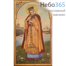  Ольга, равноапостольная княгиня. Икона на дереве 18х10,5, печать на левкасе, золочение, фото 1 