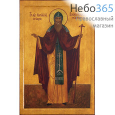  Корнилий Псково-Печерский, преподобномученик. Икона на дереве 12х8 см, печать на левкасе, золочение, с ковчегом (ПК-57) (Тих), фото 1 