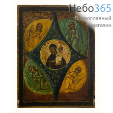  Неопалимая Купина икона Божией Матери. Икона писаная 8х10,5х0,7 см, без ковчега, 19 век, фото 1 