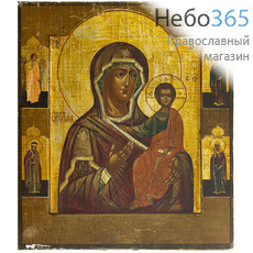  Одигитрия икона Божией Матери с предстоящими. Икона писаная 27х31х3,3 см, с ковчегом, 19 век (Кж), фото 1 