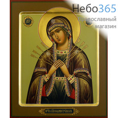  Семистрельная икона Божией Матери. Икона писаная 21х25х4 см, цветной фон, золотой нимб, с ковчегом (Шун), фото 1 