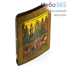  Михаил, Архангел, с избранными святыми. Икона писаная 25х29,5, золотой фон, кон. 18 века, фото 2 