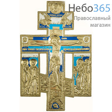  Крест металлический киотный, Поморский, с предстоящими, медное литьё, с художественной эмалью, 503-1, 5531, фото 2 