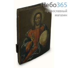  Господь Вседержитель. Икона писаная 24х31, цветной фон, без ковчега, конец 18 века, фото 2 