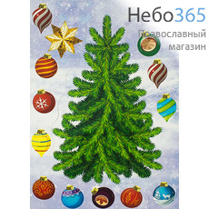  Магнит рождественский, Набор Елка, Игрушки, 14 х 21 см, 2мпн002, фото 2 