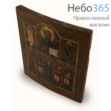  Николай Чудотворец, святитель, с избранными святыми. Икона писаная 31х36, с ковчегом, фото 2 