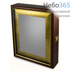  Киот деревянный для иконы 21х26х4,3, широкий золотой состаренный багет, книжка, фото 2 