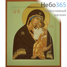  Венчальная пара: Господь Вседержитель, Божией Матери икона Ярославская. Иконы писаные 21х26х3,5, цветной фон, золотые нимбы, с ковчегом, фото 3 